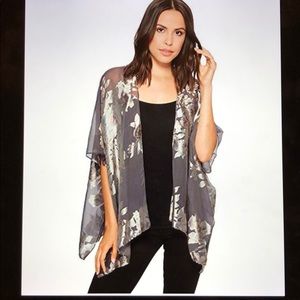 NWT Collection XIiX Floral Satin Burnout Cover Up